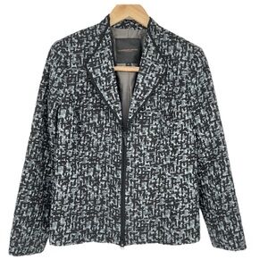 Classiques Entier Gray Black Silk Lined Full Zip Coat Jacket Women’s‎